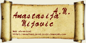 Anastasija Mijović vizit kartica